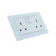 2 Gang Bs Electrical Power Socket 13A  Grey Color Tempered Glass