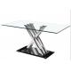 Chromed Tempered Glass 150x90cm Modern Style Dining Table