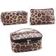 Multifunction 3pcs Brown Leopard Zipper Cosmetic Bags