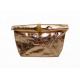 OEM Washable Kraft Paper Makeup Cosmetic Bag Rose Gold With Metal Button Closing