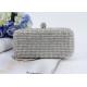 Gorgeous Acrylic Diamond Silver Mesh Evening Bags For Dinner Party