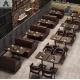 Vintage Restaurant Leather Booth Sofa Chair Table Set For Coffee Shop Cafe Bar Hotel