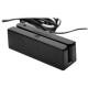 Black Desktop Manual Swipe Magnetic Card Reader LED Bi Directional USB Interface