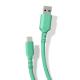 Soft Liquid Silicone Usb A To Usb C Cable , 5V 3A 3ft Green Usb Cable
