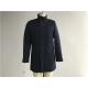 Navy Mens Medium Trench Coat , Cavalry Twill Wadded Coat With Funnel Collar TW77340