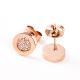 High Quality Rose Gold Plated Round Shape CZ Stud Earring Body Piercing Jewelry