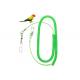 Green Wire Coil Parrot Climbing Rope TPU With Snap One End / Pin Holder One End