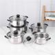 Glass lid 5pcs pot set stainless steel 410 cookware set