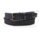 Brown Polyester / Leather Mens Braided Belts With Metal Stud On Loop 3.85cm Width