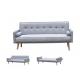 Modern Grey Fabric Sofa Bed Foldable Reclining Positions Europe Style