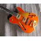 Custom orange TL hollow body f hole ebony fingerboard gold bridge electric guitar musical instrument shop