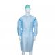 Elastic Or Knitted Wrist SMS/PP+PE Disposable Medical Isolation Gown with blue tape
