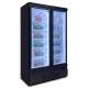 Black Color 1 2 3 Glass Door Freezer Supermarket Refrigerator For Food Preservation