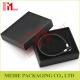 Luxury glossy black Bracelet small cardboard jewelry boxes wholesale with black pouch for man
