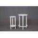 White Nesting Soild Wooden Sofa End Tables MDF For Saving Space Balcony