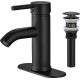 Black RV Widespread Lavatory Faucet Vessel Sink Mixer Tap With Deck Plate