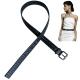 7 pin buckle Knitted Leather Belt , Ladies Skinny Belt 1.25In Width