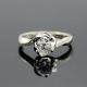 Sterling Silver Heart Shape CZ Diamonds Engagement Ring(F25)
