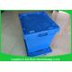 Solid 50kgs Security Moving Plastic Attached Lid Containers Blue Color