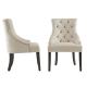 Modern Leather Tufted H89cm White High Back Dining Chairs