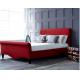 King Single Red Fabric MDF Bed