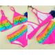 Stretchable Mermaid Tail Swimsuit Toddler With Lovely Colorful Ruffles
