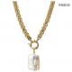 Saya Stainless Steel Shell Pendant Jewelry Shaped Pearl Pendant Necklace
