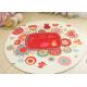Customized Flowers Birds Pattern Round Entrance Rugs For Living Room / Bedroom
