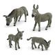 Plastic Farm Animals Figures 4 PCS Donkey Each Figure Measures Approximately 2 - 3 Inches