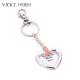 VICKY.HSIEH Silver Tone Heart Locket Key Chains
