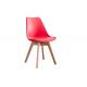 Non Toxic Beech Wood Chairs , Red Dining Chair Easy To Keep Clean