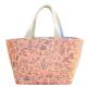 Womens Full Color Printing Canvas Hand Bags With Cotton Handles