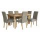 Nordic Style Ash Wood Veneer Uphostery Hotel Dining Table With Six Chair