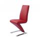 Modern Elegant Dining Chairs , Red Fabric Dining Chairs With Chrome Legs