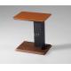 Contemporary Living Room Leather Stainless Steel Side End Table
