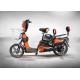 High Power Brushless Electric Moped Scooter 350W Orange Colour With Front Rear Drum