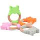 Green Natural Rubber Teether Durable Silicone Teething Rings