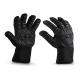 Black Heat Resistant Work Gloves , Heat Resistant Silicone Bbq Gloves
