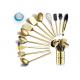 Gold Stainless Steel Spatula Set CU Approved Multiusage Titanium Plating