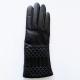 Classical Ladies Warm Lined Leather Gloves , Womens Leather Black Gloves Plain Style