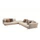L Shaped Modern Leather and Fabric Italian Design Corner Sofa