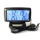 Digital Car Indoor And Outdoor Thermometer Alarm Clock Temperature MeterLCD Blue Backlight