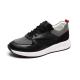 Pigskin Lining Euro 39 Size Anti Skid Leather Sneakers Black Grey