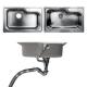 Undermount Kitchen Bathroom Sinks With Single Bowl Brushed Metal Material