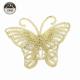 3D Simple Style Embroidered Butterfly Patches , Golden Butterfly Sew On Patches