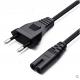 Hot sale 10A/16A  2pin black  2 pin power cable  0.5m-10m copper power cord