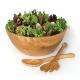 Bamboo Wood Salad Bowl with 2 Server Utensils for high quality