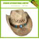 Straw Cowboy Hat With Brown Band