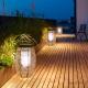 Outdoor Rattan Woven Solar Lights Lantern Waterproof For Garden Landscape