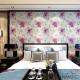 Chinese 0.53*10M/Roll Suede Wallpaper with Big Pink Flowers Pattern Decoration